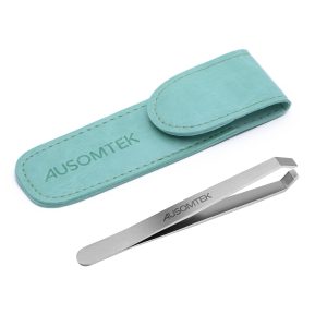AUSOMTEK 5mm Beard Tweezers Cyan PU Case BRTW-SSS-96WDQP B0BXFKGQGR (1)