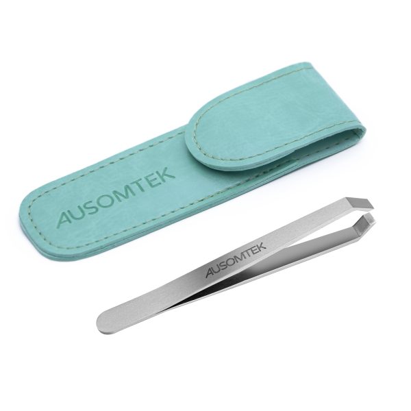 AUSOMTEK 5mm Beard Tweezers Cyan PU Case BRTW-SSS-96WDQP B0BXFKGQGR (1)