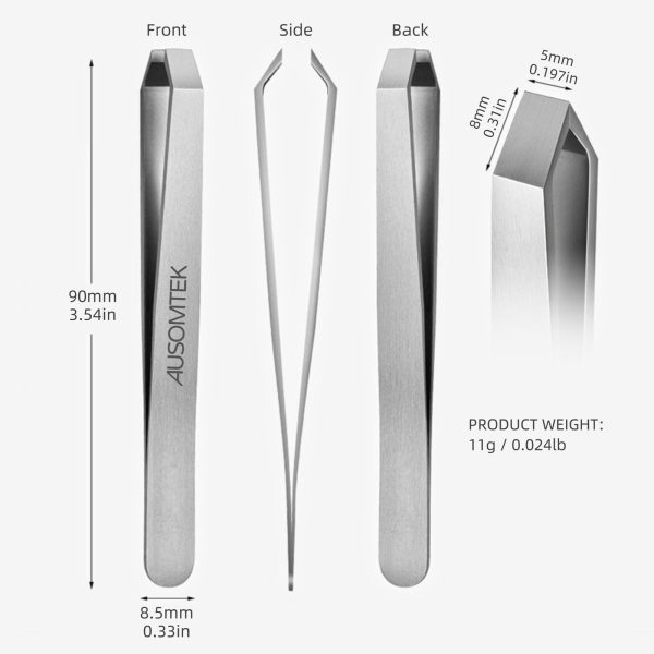 5mm Beard Tweezers Cyan PU Case - Image 7