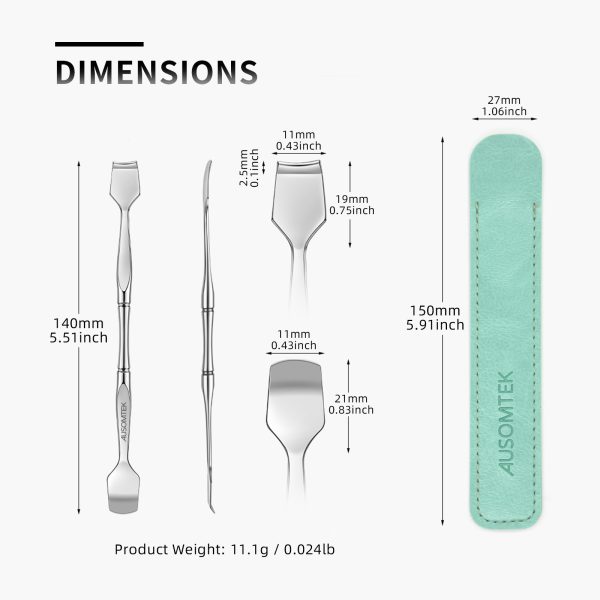 Double Headed Blackhead Spatula Cyan PU Case - Image 7