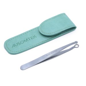 AUSOMTEK Nose Hair Trimming Tweezers Cyan PU Case NHTT-SSS-R96QP B0B672SX39 (1)